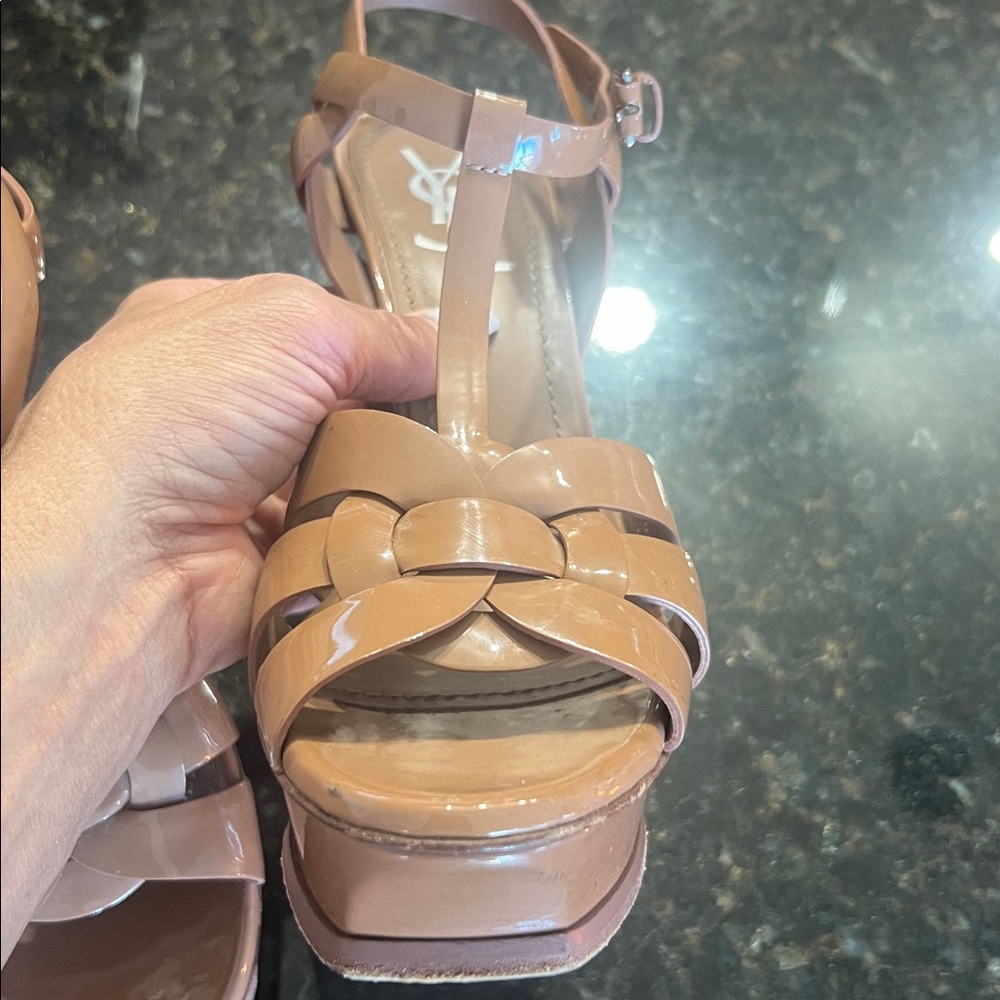 YSL patent leather tributes 105 platform sandals sz 39 - Picture 7 of 17